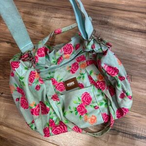 PINK Victoria's Secret Mint Green Floral Shoulder Bag